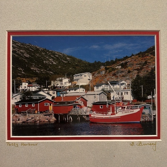 PETTY HARBOUR Newfoundland Canada matted print by B Bursey 8"×10" BRAND NEW - Picture 3 of 8